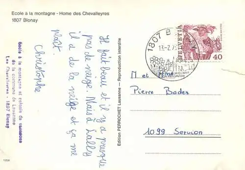 Switzerland home des Chevalleyres 1979
