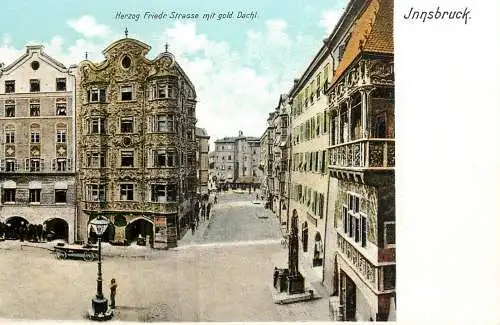 Austria Tirol > Innsbruck Herzof Friedrick Strasse mit Gold Dachl