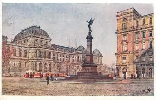 Austria Wien monument and tram