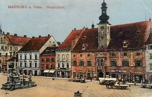 Austria Marburg a. Drau Hauptplatz clocktower