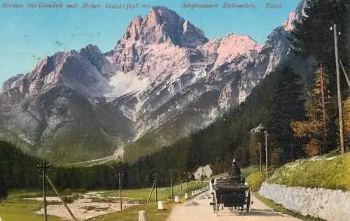 Austria Tirol Ampessaner Dolomiter Strasse ins Gemark mit Hoher Gaist