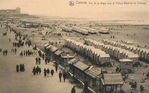 Belgium Oostende vue de la digue and changing bathing boots