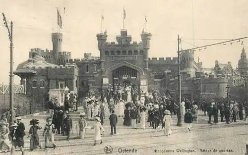 Belgium Oostende Hippodrome Wellington retour de courses 1914