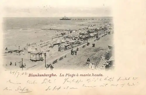Belgium Blankenberghe la plage a maree haute 1919