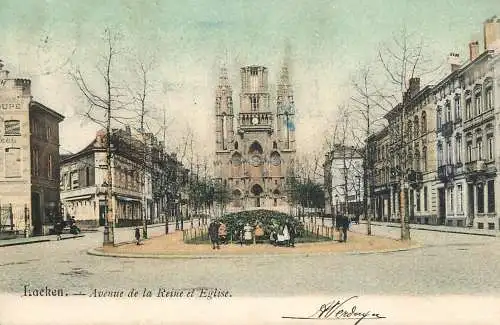 Belgium Laeken avenue de la Reine et eglise