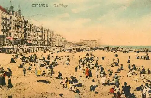 Belgium Oostende la plage 1912