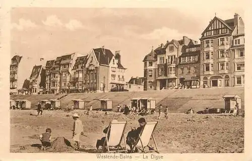 Belgium Westende-Bains la digue changing boots 1935