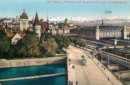 Switzerland Zurich Landesmuseum tram 1925