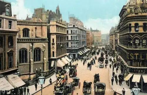 England London Queen Victoria street illustration