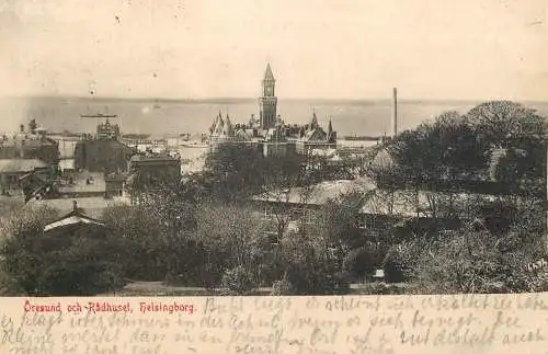 Sweden Oresund och Radhuset Helsingbord