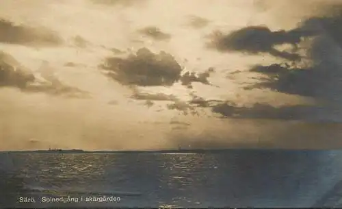Sweden Saro Solnedgang i skargarden