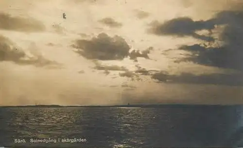 Sweden Saro Solnedgang i skargarden