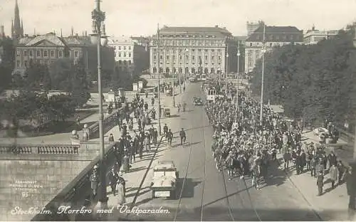 Sweden Stockholm Horrbro med Vaktparaden tram parade