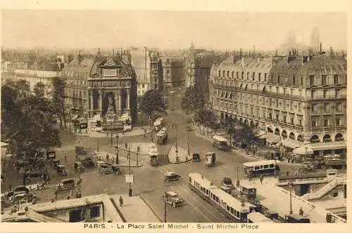 France Paris La place Saint Michel tram