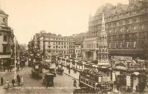England London Strand & Charing Cross traffic scenery