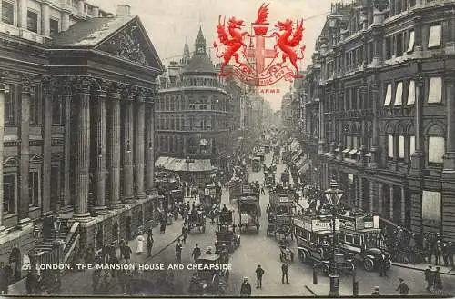 England London Mansion House & Cheapside Raphael Tuck & Sons "Heraldic View" series
