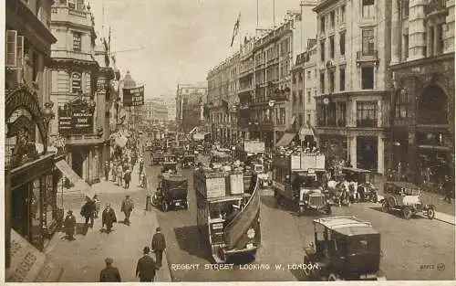 England London Regent Street crowded traffic scenery