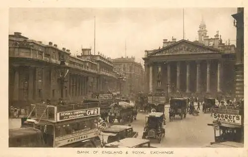 England London Bank of England & Royal Exchange