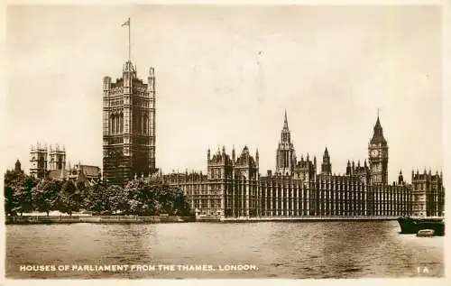 England London Houses of Parliament from the Thames