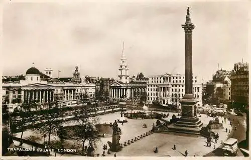 England London Trafalgar Square with Nelson Column overview