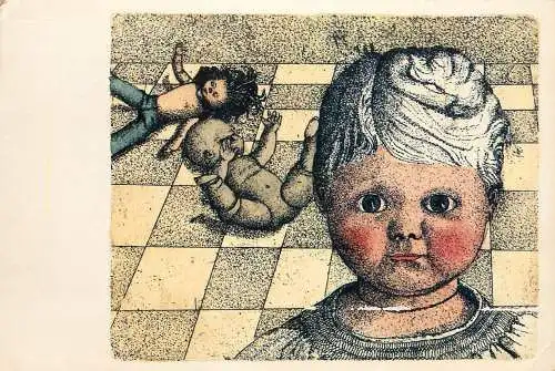 Painting Belgium child and toys