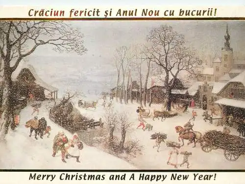 Painting winter scene Lucas van Walckenborch Romania