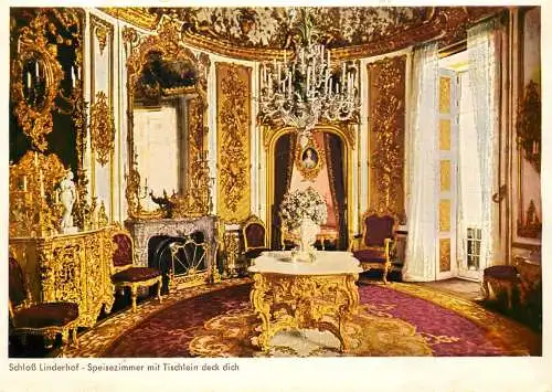 Painting postcard Germany Schloss Linderhof Speisezimmer mit Tischlein deck dich