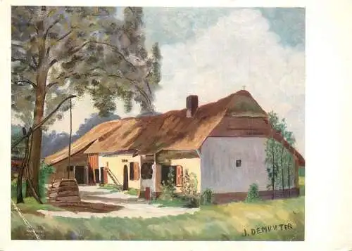 Painting postcard ferme en Campine 1965
