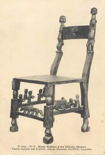 Art postcard Congo 1914 wooden chair african art Kioko sculpture