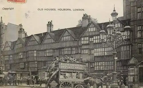 England London Holborn old houses typical architecture black and white photo