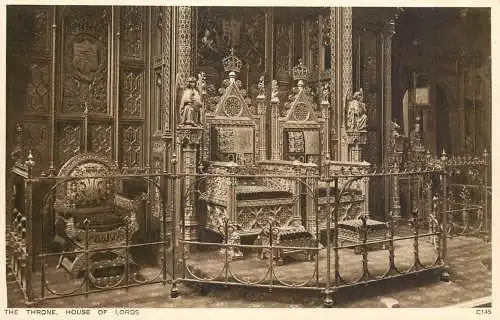 England London House of Lords - the Throne