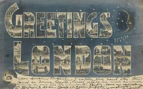 England Greetings from London souvenir postcard