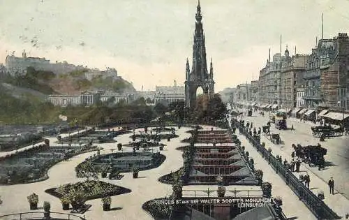 Scotland Edinburgh Princess' street and Sir Walter Scott Memorial