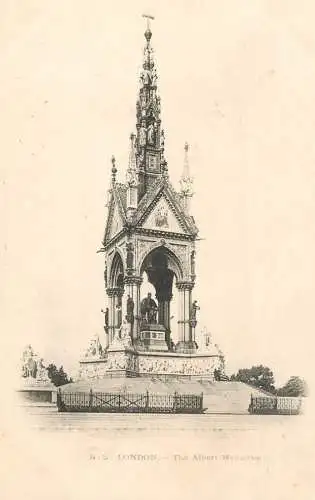 England London Albert Memorial black and white photo