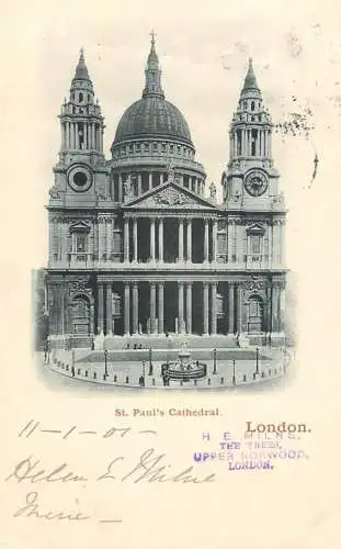 England London St Paul's Cathedral black and white photo