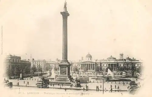 England London Trafalgar Square & National Gallery black and white picture