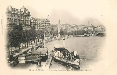 England London Victoria Embankment & Cleopatra's Needle black and white picture