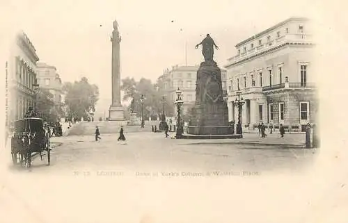 England London Waterloo square & Duke of York column black and white picture