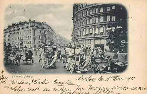 England London Charing Cross black and white picture
