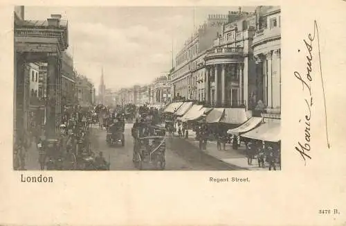 England London Regent Street black and white photo