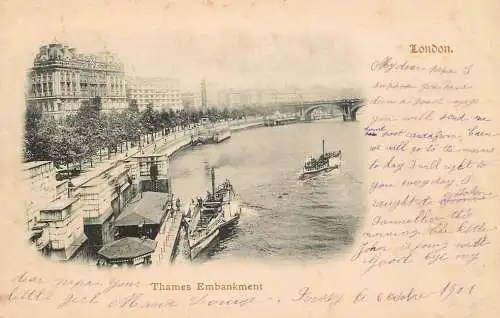 England London Thames Embankment black and white picture