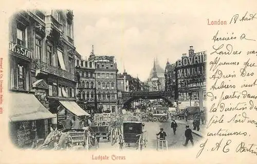 England London Ludgate Circus black and white photo