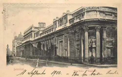 England London Bank of England black and white photo