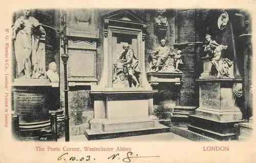 England London Westminster Abbey Poets Corner black and white photo