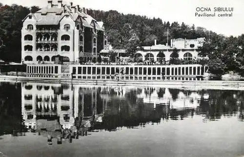 Postcard Romania Ocna Sibiului pavilion central