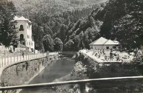 Postcard Romania Slanic Moldova plaja pe malul Slanicului