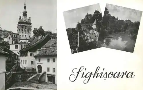 Postcard Romania Sighisora turn cu ceas