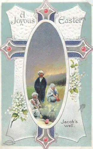 Jacob`s Well embossed Easter greetings postcard 1912