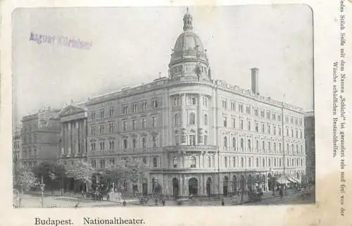 Hungary Budapest national theater Schicht soap advertising