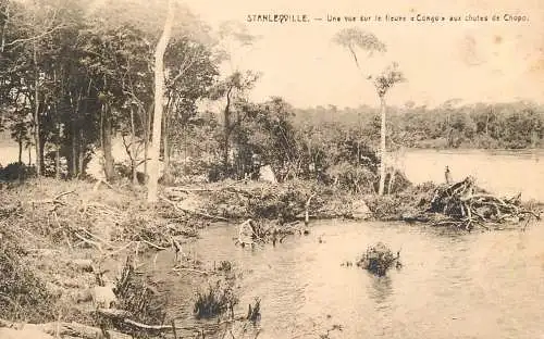 Congo Stanleyville une vue sur le fleuve a Congo aux chutes de Chopo